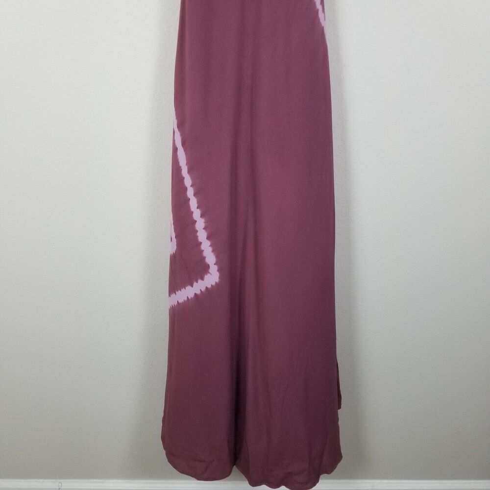 Revolve Blue Life Maroon Tie-Dyed Distressed Ruffle Rayon Maxi Dress Size Small - Picture 13 of 15